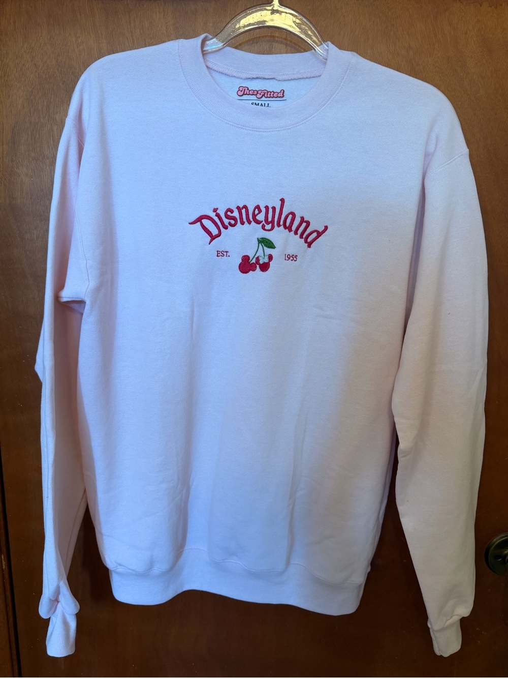 Disneyland Light Pink Cherry Crewneck Sweatshirt